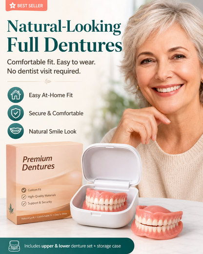 Ends Today: 60% OFF! ⏰Custom-Fit Instant Smile Dentures – Natural Looking Comfort Fit