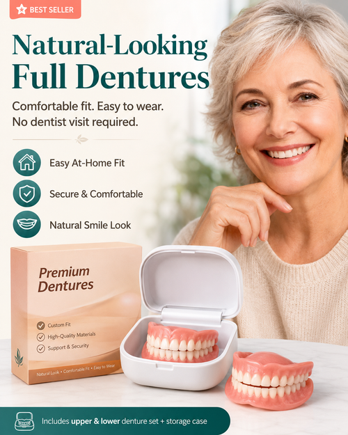 Ends Today: 60% OFF! ⏰Custom-Fit Instant Smile Dentures – Natural Looking Comfort Fit