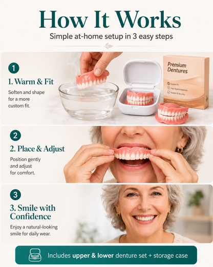 Ends Today: 60% OFF! ⏰Custom-Fit Instant Smile Dentures – Natural Looking Comfort Fit