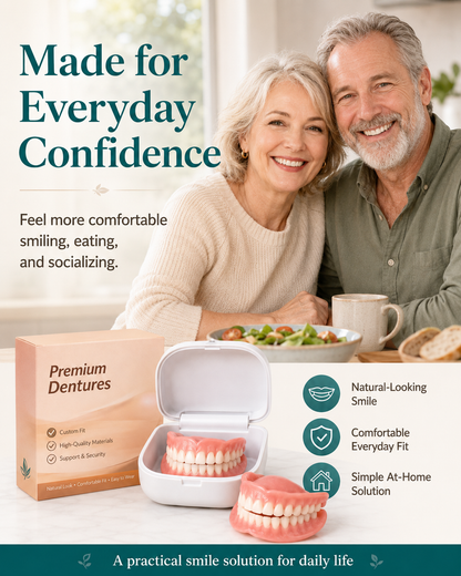 Ends Today: 60% OFF! ⏰Custom-Fit Instant Smile Dentures – Natural Looking Comfort Fit