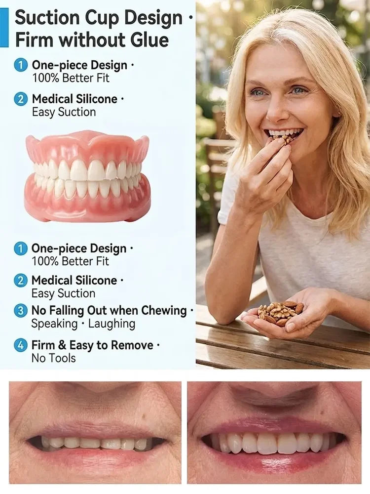 Ends Today: 60% OFF! ⏰Custom-Fit Instant Smile Dentures – Natural Looking Comfort Fit